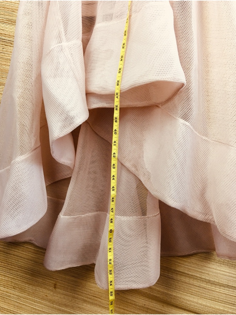 ⁠Bronx and Banco NWT Blush Pink Tulip Off Shoulder Cutout Mesh Gown Dress 4⁠ - Picture 16 of 16